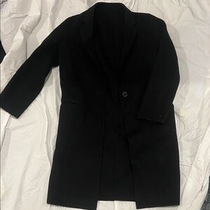 Black wool and cashmere coat